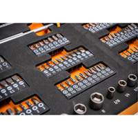 Jeu d'outils &agrave; t&ecirc;te &eacute;troite pour m&eacute;canicien dans un plateau de rangement en mousse Kelford