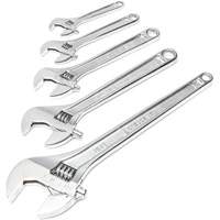 Chrome Wrench Set, Adjustable, 5 Pieces, Imperial and Metric Kelford