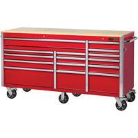 PRC7215 Armoire roulante de s&eacute;rie Pro, 15 tiroirs, 72" la x 24" p x Rouge Kelford