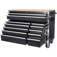 HDRC5212 Armoire mobile de s&eacute;rie HD, 12 tiroirs, 51-1/4" la x 21" p x 40-3/10" h, Noir Kelford