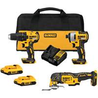 Brushless Cordless 3-Tool Combo Kit, Lithium-Ion, 20 V Kelford