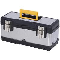 JPSTB-15 Stainless Steel Hand Tool Box, 6-1/4" D x 15" W x 7" H, Black/Silver Kelford
