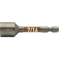 Impactech&reg; Nut Driver, 7/16" Tip, 1/4" Drive, 2-9/16" L, Magnetic Kelford