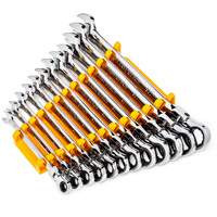 90-Tooth 12 Point Wrench Set, Flex Head/Ratcheting Combination, 12 Pieces, Metric Kelford