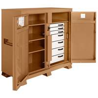 Model 112 Jobsite Cabinet with Padlock, Steel, 54.9 Cubic Feet, Tan Kelford