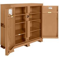 Model 109 Jobsite Cabinet with Padlock, Steel, 47.5 Cubic Feet, Tan Kelford