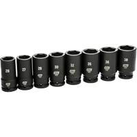 6 Point SAE Socket Set, 8 Pcs, Impact, 3/4" Drive Size, Deep Kelford