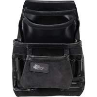 Sac robuste Phantom pour clous et outils, Cuir, 10 pochettes, Noir Kelford