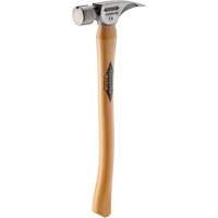 Titanium Smooth Face Hammer with Curved Hickory Handle, 14 oz., Wood Handle, 18" L Kelford