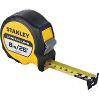 CONTROL-LOCK Tape Measure, 25 mm x 26'/8 m, Imperial & Metric Graduations Kelford
