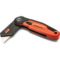 Folding Utility Knife, 1" Blade, Steel Blade, Aluminum Handle Kelford