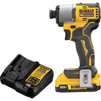 Brushless Cordless Impact Driver Kit, 1/4", 1700 in-lbs Max. Torque, 20 V, Lithium-Ion Kelford