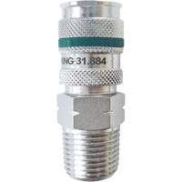 QUIKSILVER Ultraflo 7.8 mm Quick Coupler, Zinc-Plated Steel, 1/2", Male NPT, 362 PSI Kelford