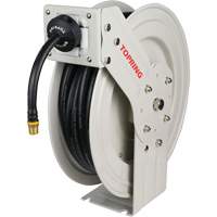 D&eacute;vidoir de tuyau &agrave; rappel automatique &agrave; bras simple de type L MAXREEL avec tuyau en caoutchouc, Air, 3/8" x 50', Tuyau simple, 250 PSI Kelford