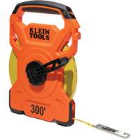 Open Reel Tape Measure with Single Hook and Carabiner, 1/2" x 300', 1/10" Graduations Kelford