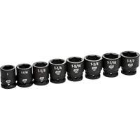 Jeu de douilles SAE &agrave; 6 pans, 8 Mcx, Chocs, Prise de 3/4" Kelford