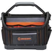 14" Tradesman Open Top Tool Bag, 1680 Denier/Polyester, 25 Pockets, Black/Grey/Orange Kelford
