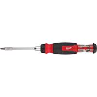 14-in-1 Ratcheting 1/4" Drive Multi-Bit Screwdriver, 10-11/100" L, Cushion Grip Handle Kelford