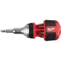 8-in-1 Compact Ratcheting 1/4" Drive Multi-Bit Driver, Cushion Grip Handle Kelford