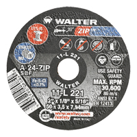 Portable Small Diameter Reinforced Cut-Off Wheels - Zip, 2" x 1/8", 5/16" Arbor, Type 1, Aluminum Oxide, 31000 RPM Kelford