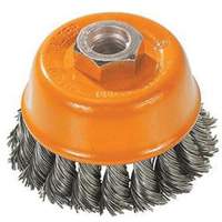 Knot-Twisted Wire Cup Brush, 3" Dia. x M10x1.25 Arbor UE886 | Kelford