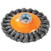 Knot-Twisted Saucer Cup Wire Wheel, 7" Dia., 0.02" Fill, 5/8"-11 Arbor, Steel Kelford