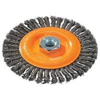 Stringer Bead Knotted Wire Brush, 4" Dia., 0.02" Fill, 5/8"-11 Arbor, Steel Kelford