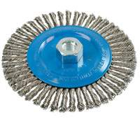 Knot-Twisted Stringer Bead Wire Wheel, 6" Dia., 0.02" Fill, 5/8"-11 Arbor, Aluminum/Stainless Steel UE927 | Kelford