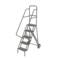 Steel Rolling Ladder, 5 Steps, 16" Step Width, 50" Platform Height, Steel Kelford