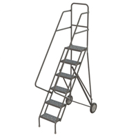 Steel Rolling Ladder, 6 Steps, 16" Step Width, 60" Platform Height, Steel Kelford