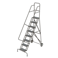 Steel Rolling Ladder, 8 Steps, 16" Step Width, 80" Platform Height, Steel Kelford
