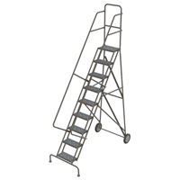Steel Rolling Ladder, 9 Steps, 16" Step Width, 90" Platform Height, Steel Kelford