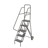 Rolling Ladder, 5 Steps, Serrated, 50" High VC532 | Kelford