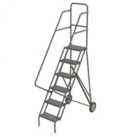 Rolling Ladder, 6 Steps, Serrated, 66" High VC533 | Kelford