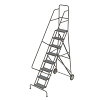 Rolling Ladder, 8 Steps, Serrated, 86" High VC535 | Kelford