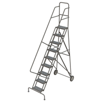 Rolling Ladder, 9 Steps, Serrated, 96" High VC536 | Kelford