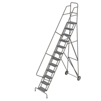 Rolling Ladder, 12 Steps, Serrated, 126" High VC539 | Kelford