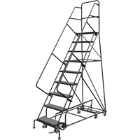 All Directional Rolling Ladder, 9 Steps, 24" Step Width, 90" Platform Height, Steel VC542 | Kelford