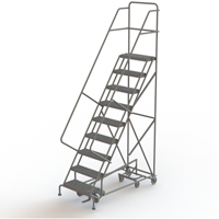 All Directional Rolling Ladder, 9 Steps, 24" Step Width, 90" Platform Height, Steel VC552 | Kelford