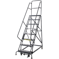 &eacute;chelles roulantes robustes, 8 marches, Largeur de la marche 24", Hauteur de la plateforme 80", Acier Kelford