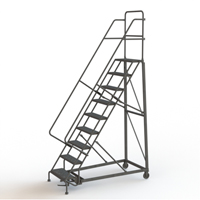 Heavy Duty Rolling Ladder, 9 Steps, 24" Step Width, 90" Platform Height, Steel Kelford
