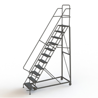 &eacute;chelles roulantes robustes, 11 marches, Largeur de la marche 24", Hauteur de la plateforme 110", Acier Kelford