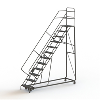 Heavy Duty Safety Slope Ladder, 12 Steps, Perforated, 50° Incline, 120" High VC580 | Kelford