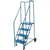 Rolling Step Ladder, 4 Steps, 18" Step Width, 37" Platform Height, Steel VD441 | Kelford