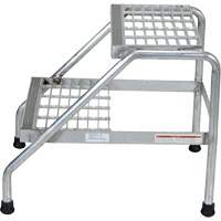 Aluminum Step Stand, 2 Step(s), 22-13/16" W x 24-9/16" L x 20" H, 500 lbs. Capacity VD457 | Kelford