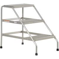 Aluminum Step Stand, 3 Step(s), 22-13/16" W x 34-9/16" L x 30" H, 500 lbs. Capacity VD459 | Kelford