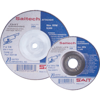 Saitech Ultimate Performance Grinding Wheel, 4" x 1/4", 3/8" Arbor, Aluminum Oxide, Type 27 Kelford