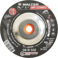 HP Combo Spin-On Combination Wheel, 5" x 1/8", 5/8"-11 Arbor, Type 27S Kelford