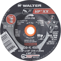 Meule &agrave; moyeu d&eacute;port&eacute; Double-X, 4-1/2" x 1/4", Arbre 5/8"-11, Type 27S Kelford