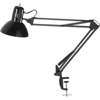 Swing Arm Clamp-On Desk Lamps, 100 W, Incandescent, C-Clamp, Black XA982 | Kelford